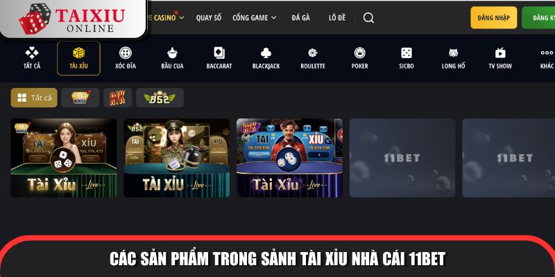 Sảnh game tài xỉu đa dạng thể loại